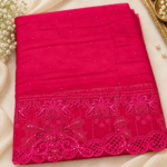 Maria.B BR-1507A Magenta Embroidered Viscose 3 Piece Suit - Image 5