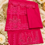 Maria.B BR-1507A Magenta Embroidered Viscose 3 Piece Suit - Image 7