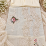 Maria.B BR-1220F Ivory Embroidered Viscose 3 Piece Suit - Image 6