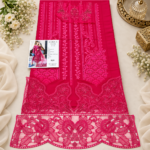 Maria.B BR-1507A Magenta Embroidered Viscose 3 Piece Suit - Image 8