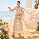 Maria.B BR-1220F Ivory Embroidered Viscose 3 Piece Suit
