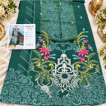 Maria.B BR-1220 H Emerald Green Embroidered Viscose 3 Piece Suit - Image 3