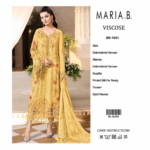 Maria.B BR-1501 Mustard Embroidered Viscose 3 Piece Suit - Image 8