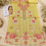 Maria.B BR-1501 Mustard Embroidered Viscose 3 Piece Suit - Image 2