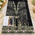 Maria.B BR-1504 Black Embroidered Viscose 3 Piece Suit - Image 2