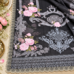 Maria.B BR-1504 Black Embroidered Viscose 3 Piece Suit - Image 4