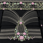 Maria.B BR-1504 Black Embroidered Viscose 3 Piece Suit - Image 5