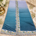 Maria.B BR-1502 Steel Blue Embroidered Viscose 3 Piece Suit - Image 5