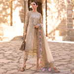 Maria.B SN-105 Beige Embroidered Viscose 3 Piece Suit