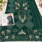 Maria.B BR-1499 Emerald Green Embroidered Viscose 3 Piece Suit - Image 2