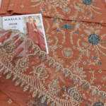 Maria.B BR-1183 Dusty Rose Embroidered Viscose 3 Piece Suit - Image 4