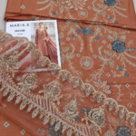 Maria.B BR-1183 Dusty Rose Embroidered Viscose 3 Piece Suit - Image 3