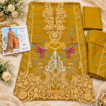 Maria.B BR-1220 H Mustard Embroidered Viscose 3 Piece Suit - Image 3