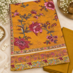 Maria.B BR-1220 H Mustard Embroidered Viscose 3 Piece Suit - Image 6