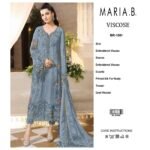 Maria.B BR-1501 Embroidered Viscose 3 Piece Suit - Image 8